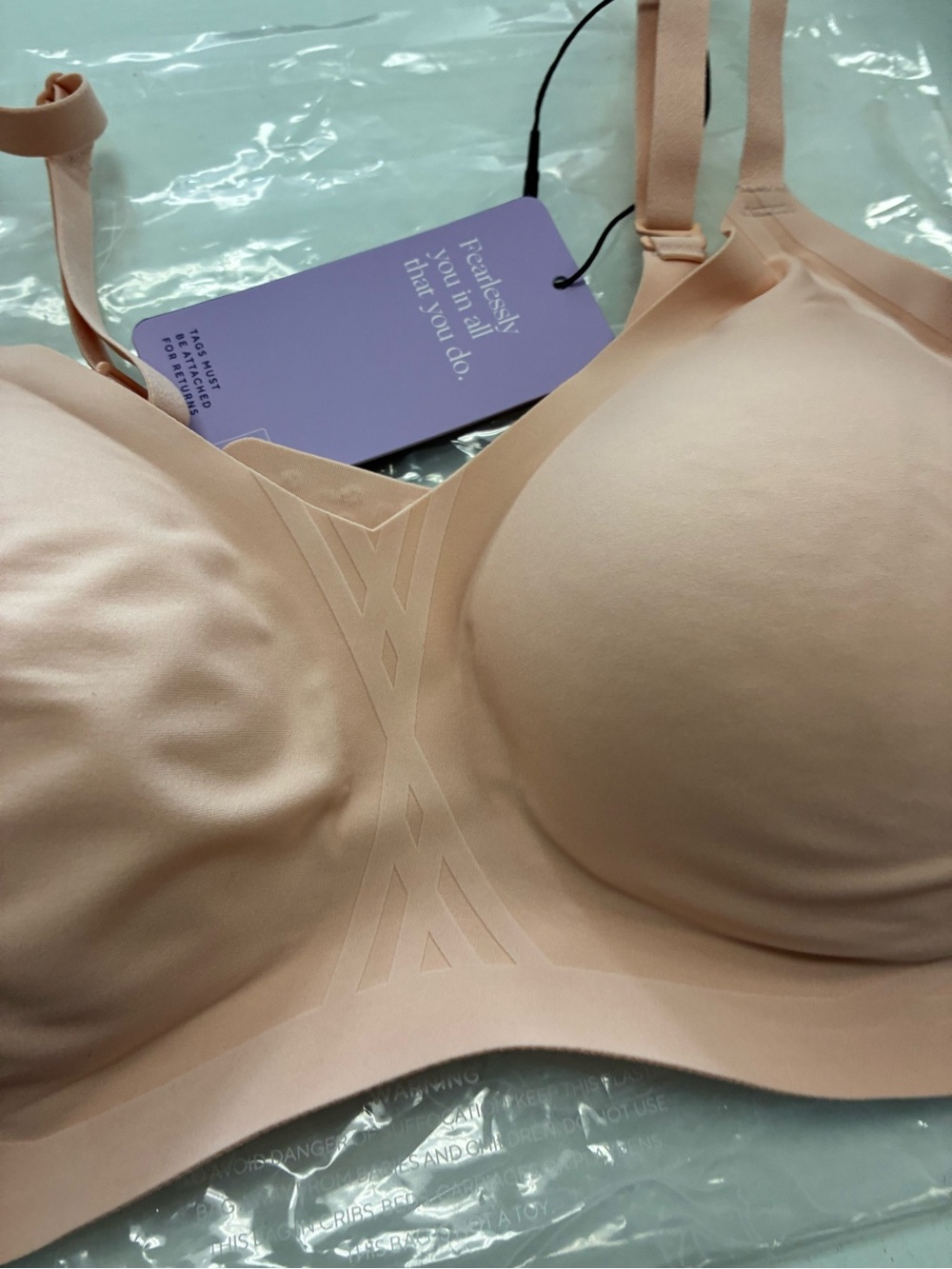 Honeylove Silhouette Wireless Bra Woman's Sz L  38 B/C Blush Shaping Comfort - Picture 3 of 15